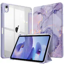 Kitcheniva - Protective Clear Case For iPad (A16) 11th 11” 2025/iPad 10th 2022 Shockproof Cover 10.9” - Lilac Marble