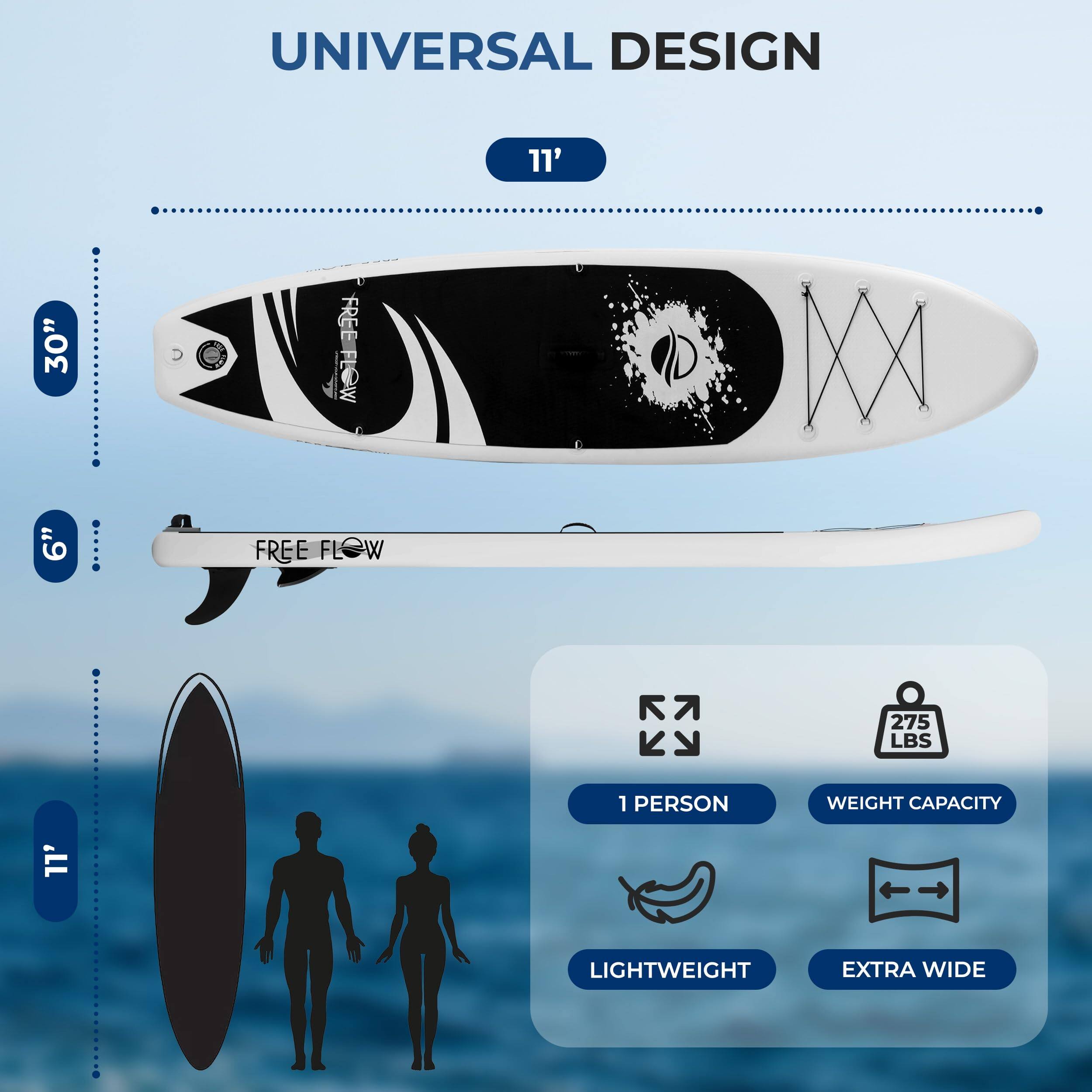UNIVERSAL DESIGN

11' 30" 6"

FREE FLOW

1 PERSON WEIGHT CAPACITY 275 LBS

LIGHTWEIGHT EXTRA WIDE