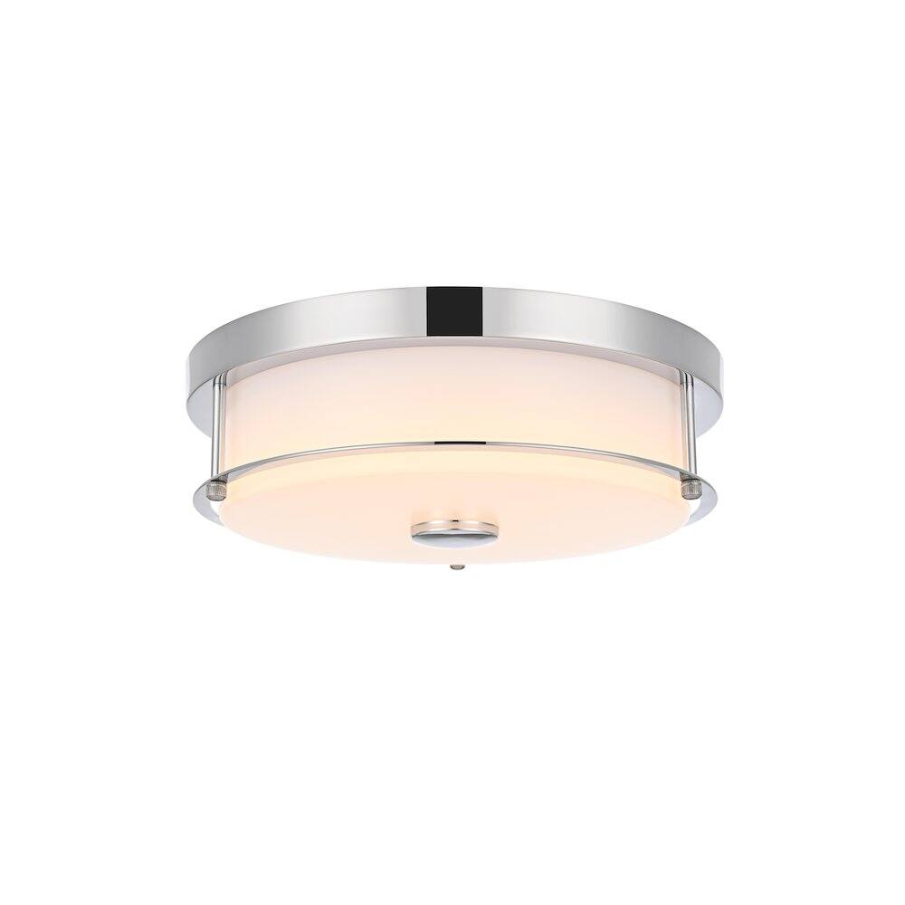 Back. Living District - Kolson 12 Inch Led Flush Mount Ceiling Light In Chrome - Chrome.