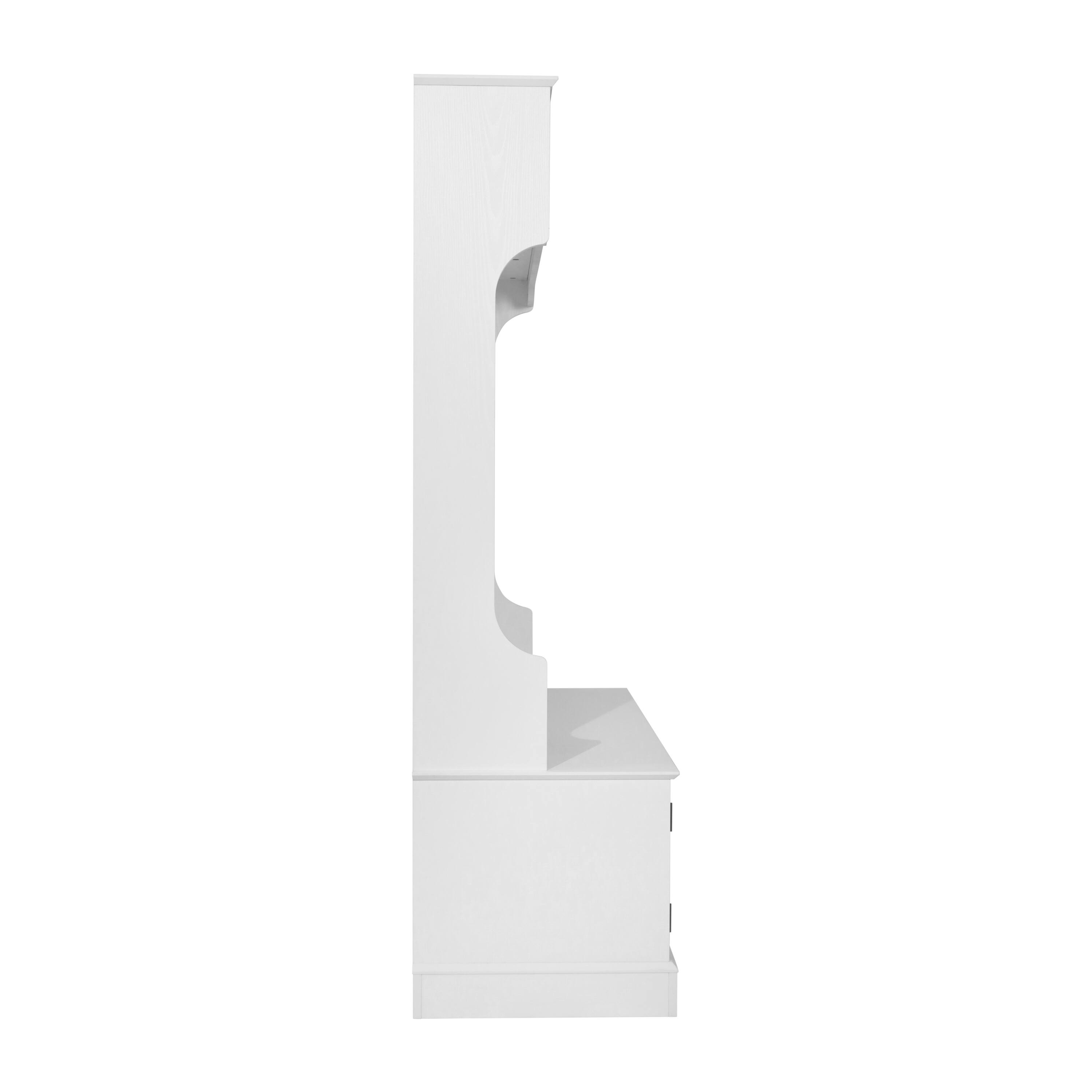 Alt View 7. Emma + Oliver - Lindy Hallway Tree with Storage Bench, Coat Hooks, and Upper Storage Compartments - White.