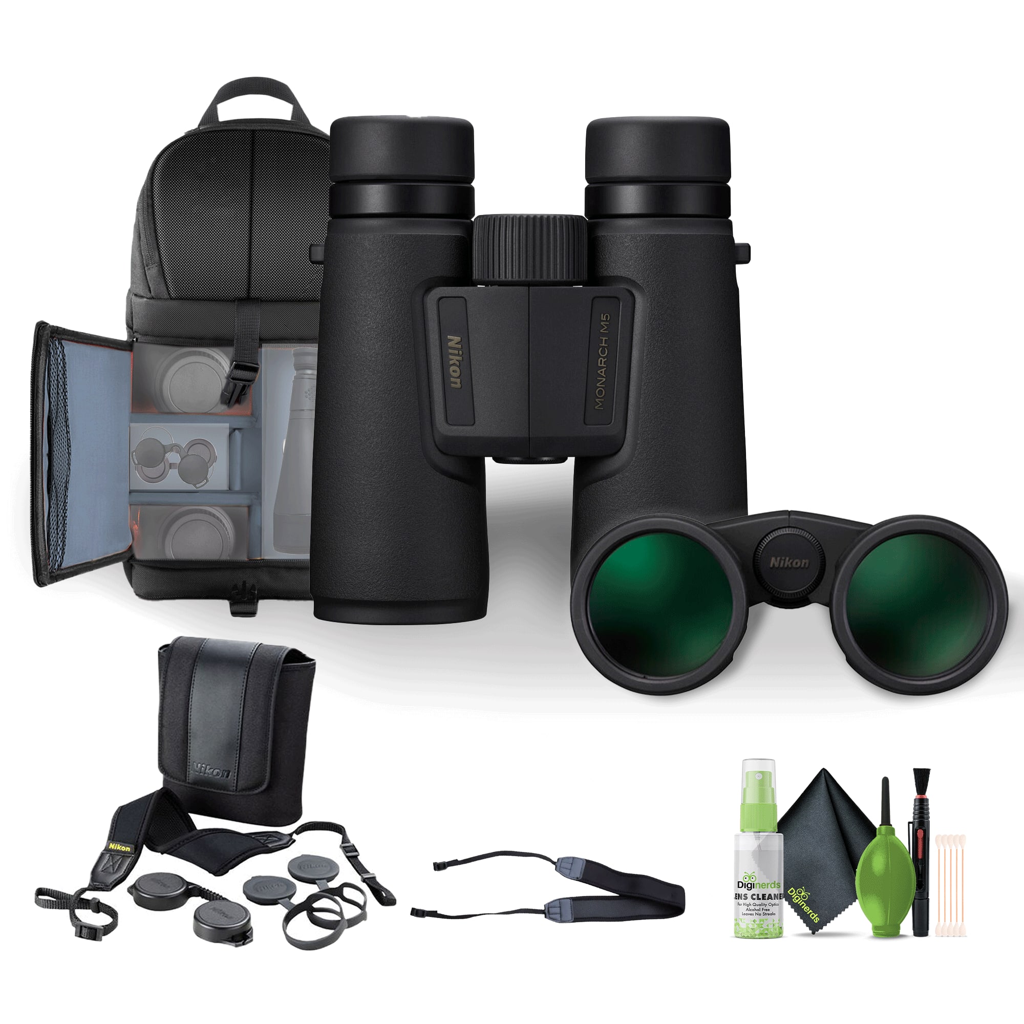 Nikon - 12x42 Monarch M5 Binoculars Bundle With Neck Strap + Backpack And More