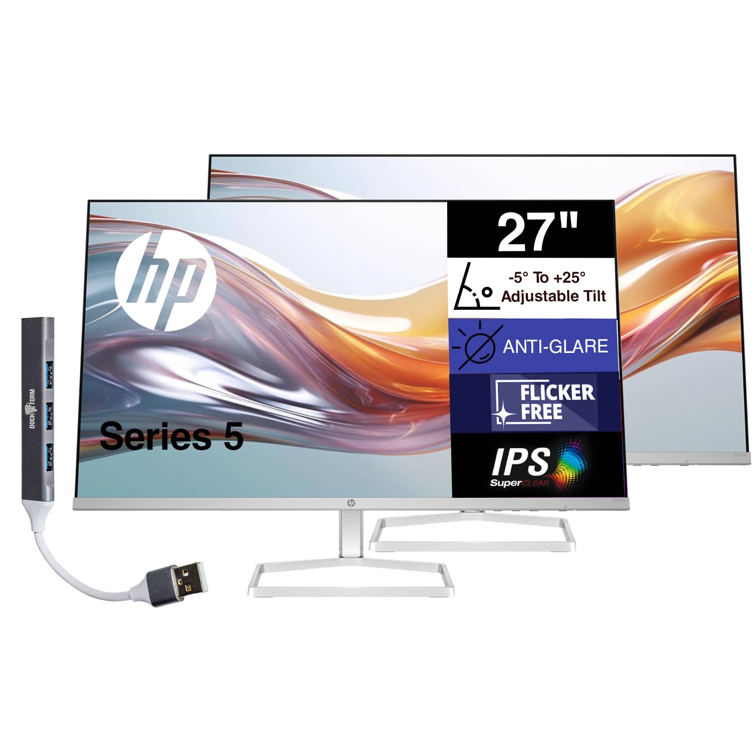 HP Series 5 27" -5° To +25° Adjustable Tilt ANTI-GLARE FLICKER FREE IPS SuperCLEAR