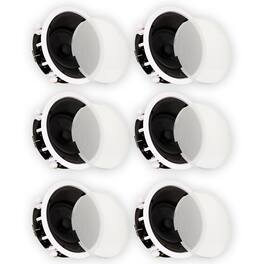 Theater Solutions by Goldwood - TSS6A Flush Mount Angled Deluxe In Ceiling Speakers with 6.5" Woofers 6 Speaker Set - Paintable White