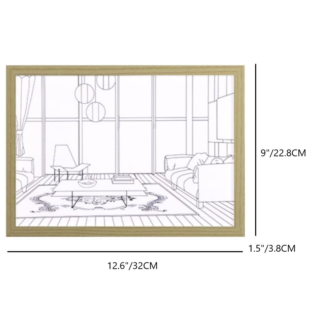 9"/22.8CM  
1.5"/3.8CM  
12.6"/32CM