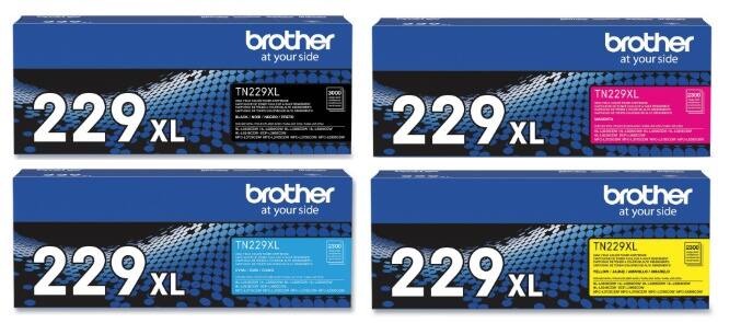 Brother - TN229XL High-yield Toner Cartridge Set- 4PK - Black Cyan Yellow Magenta