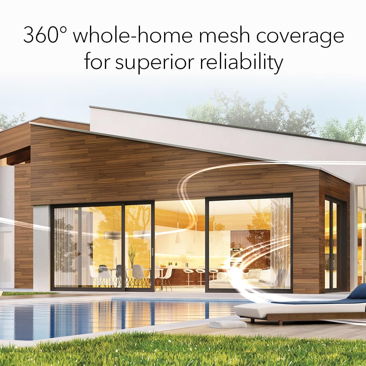 "360 Whole-Home Mesh Coverage for Superior Reliability"
