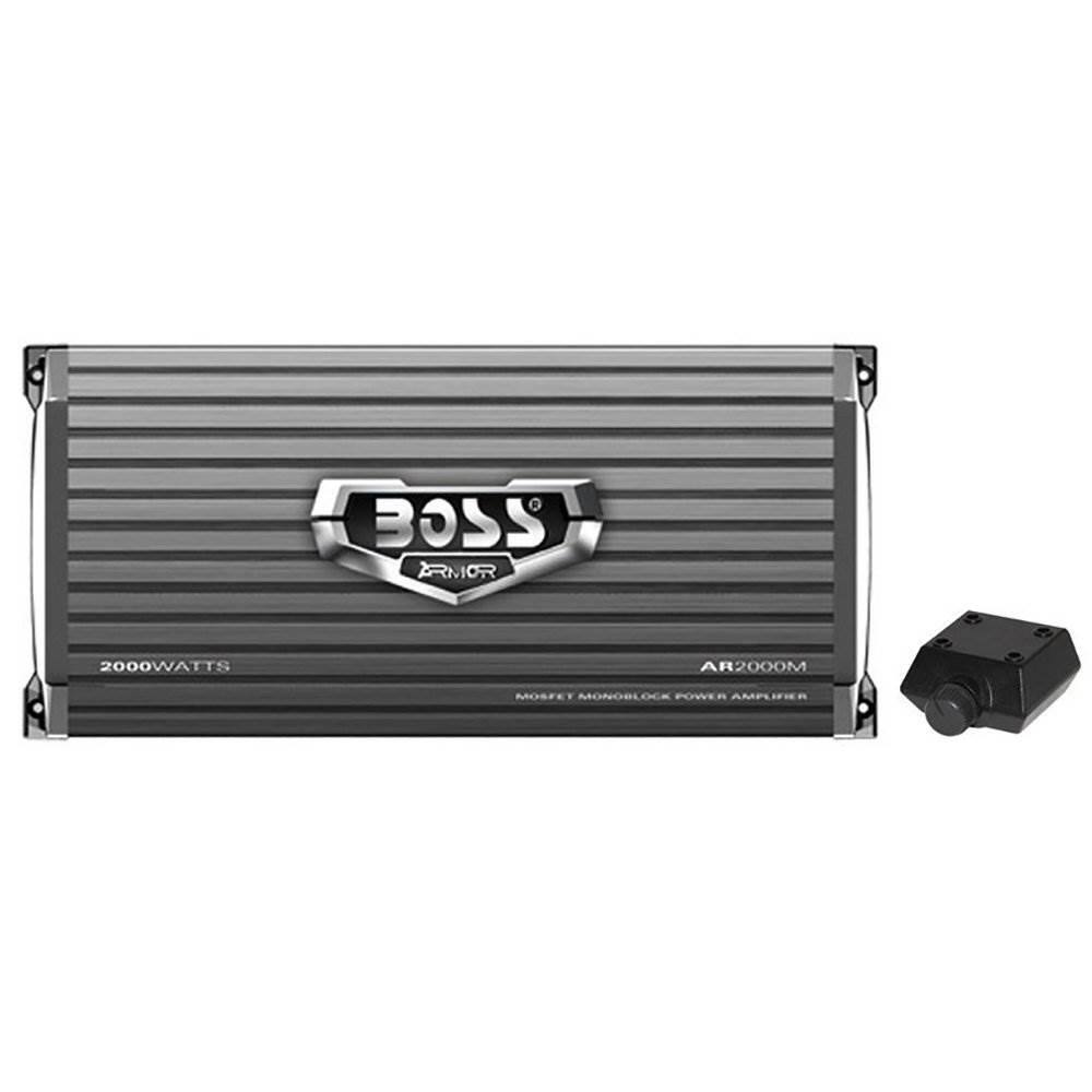BOSS Audio - Boss Armor AR2000M 2000 Watt Monoblock A/B Amplifier Car Audio Amp & Bass Remote - Black