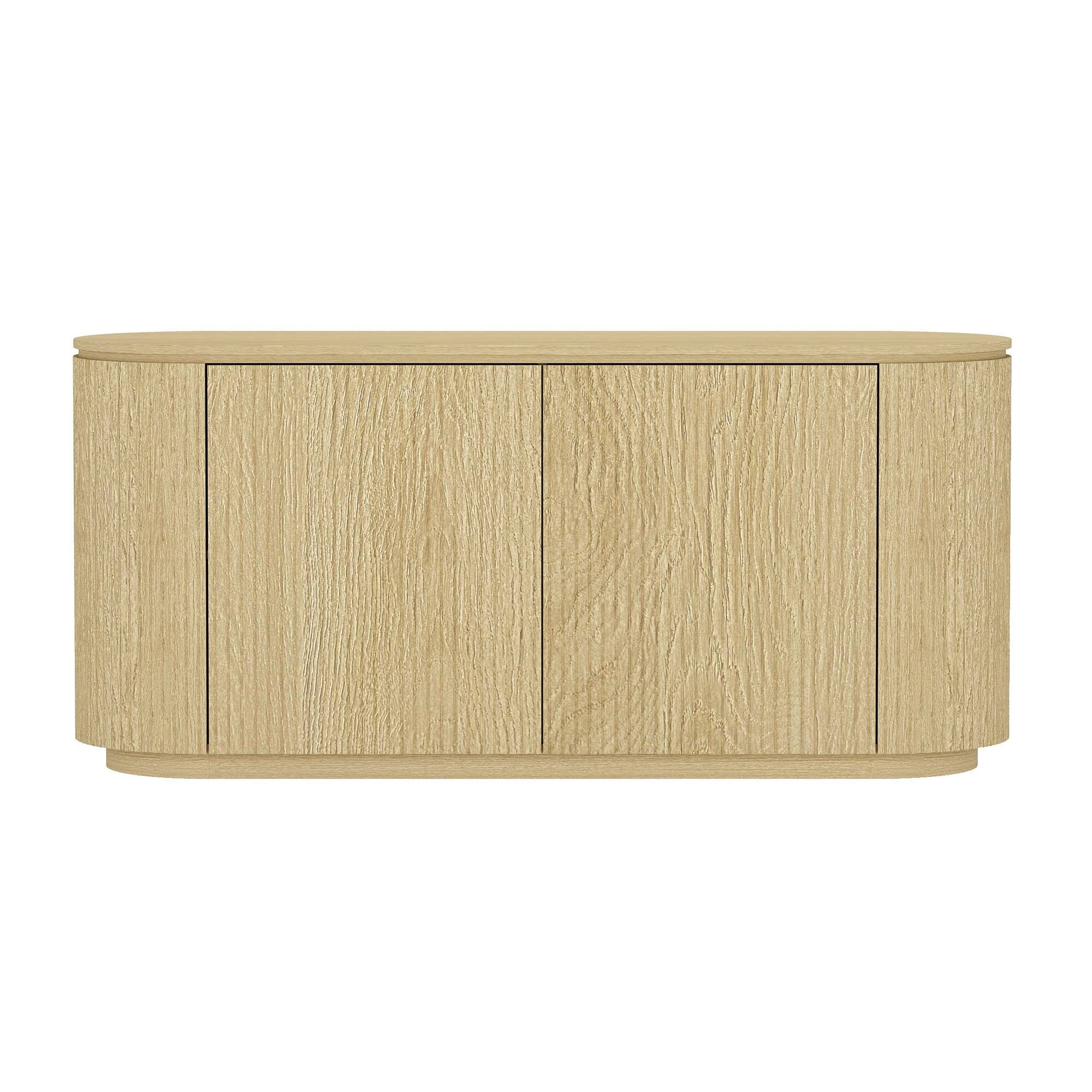 Front. Manhattan Comfort - Olivia Modern 60" Sideboard - Natural Oak.
