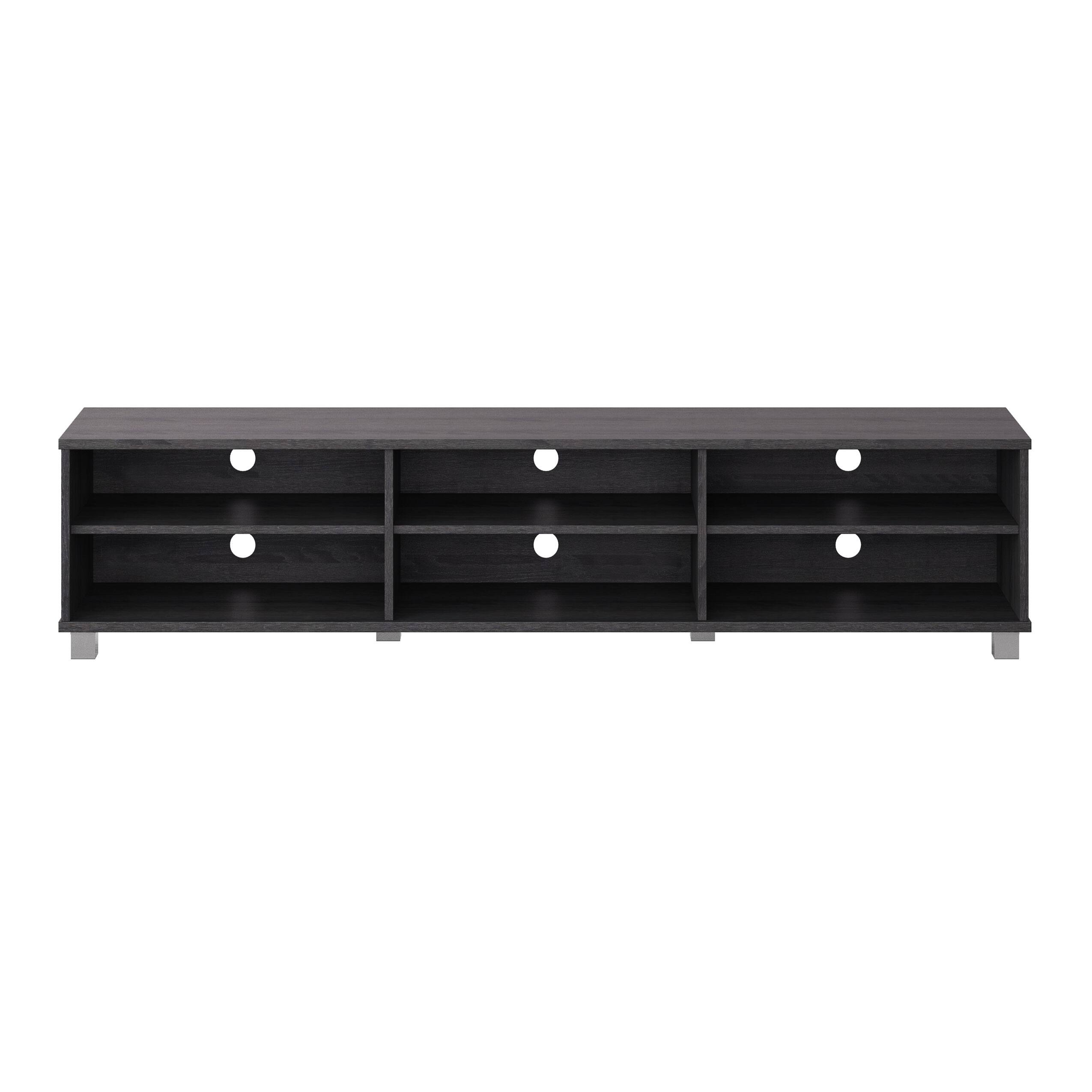 Front. CorLiving - Hollywood Collection TV Stand with Open Cabinets for Most TVs up to 85" - Gray.