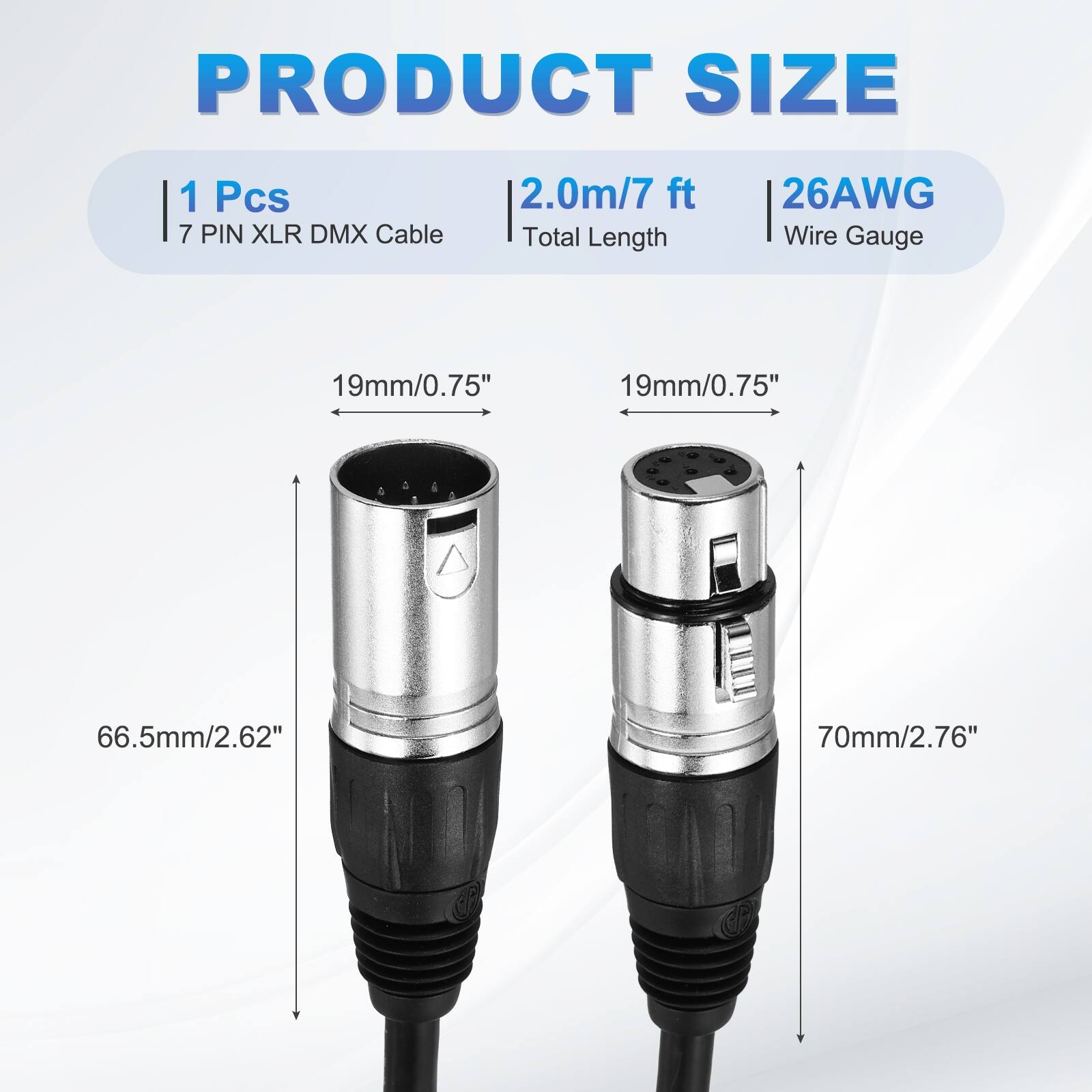 Unique Bargains 7 Pin XLR Male to Female Adapter Microphone Cable for ...