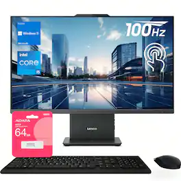 Lenovo - IdeaCentre I 27" FHD All-in-One - Wireless K&M - Intel Core i5-13420H - 16GB RAM, 1TB SSD - Adata 64GB USB Drive - Gray