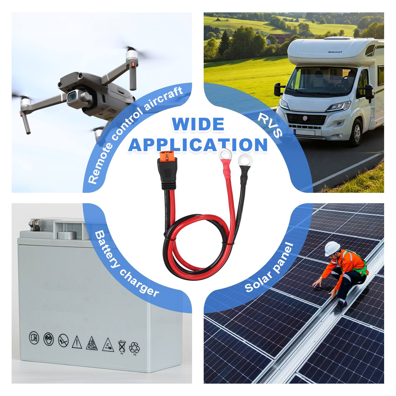 CCNd aircraft control WIDE RVS APPLICATION Remote Battery panel charger Solar