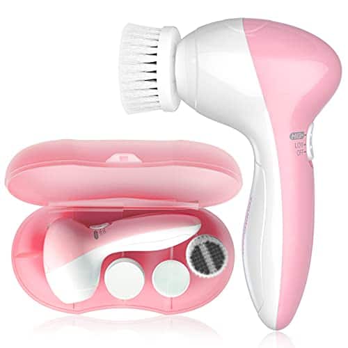 Vulpecula Spade - Electric Facial Cleansing Brush for Women, 3-in-1 Face Cleanser and Exfoliator Brush with 3 Brush Heads, 2 Speeds,