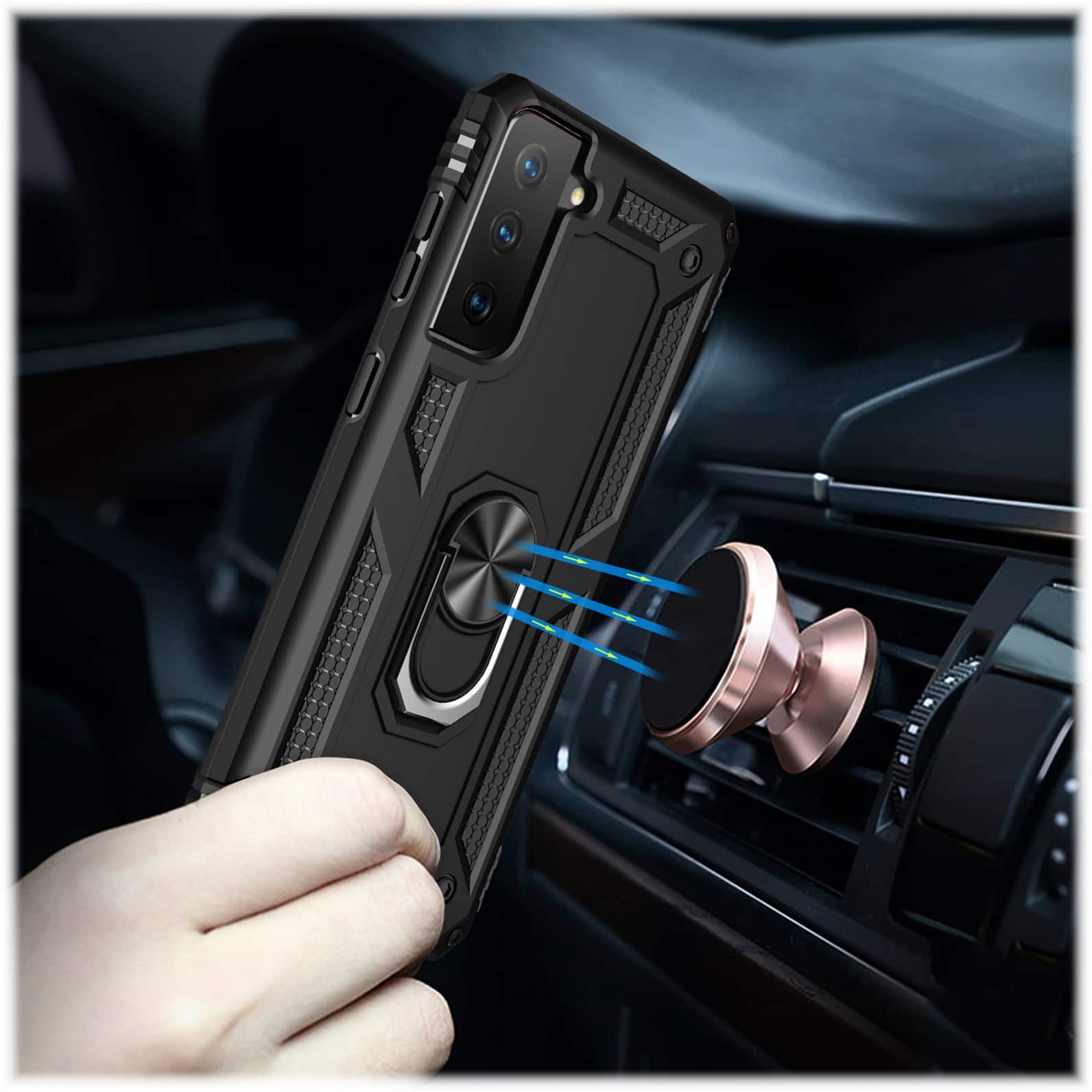 Alt View 12. SaharaCase - Military Kickstand Series Case for Samsung Galaxy S21 FE 5G - Black.