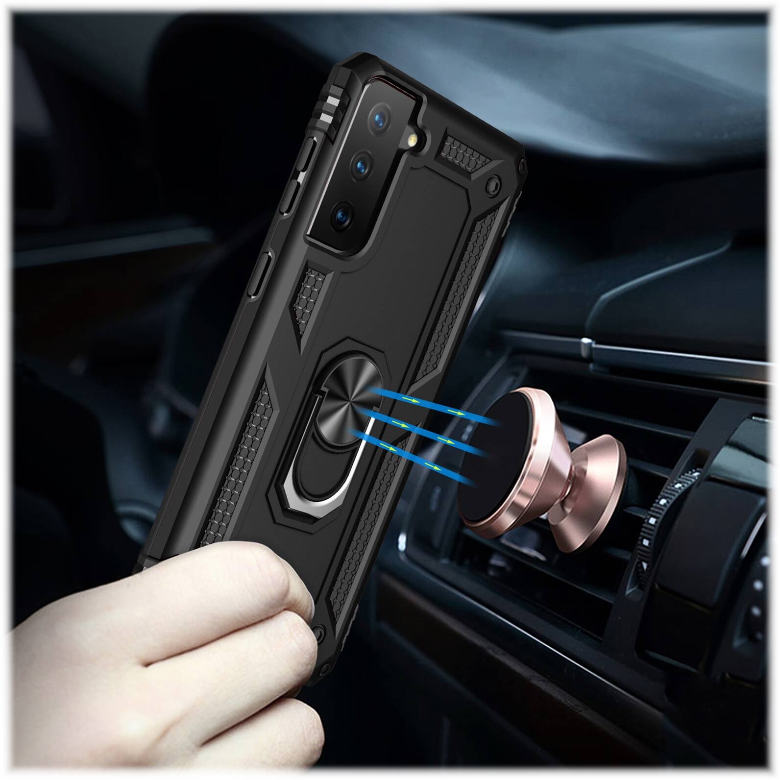 Alt View 12. SaharaCase - Military Kickstand Series Case for Samsung Galaxy S21 FE 5G - Black.