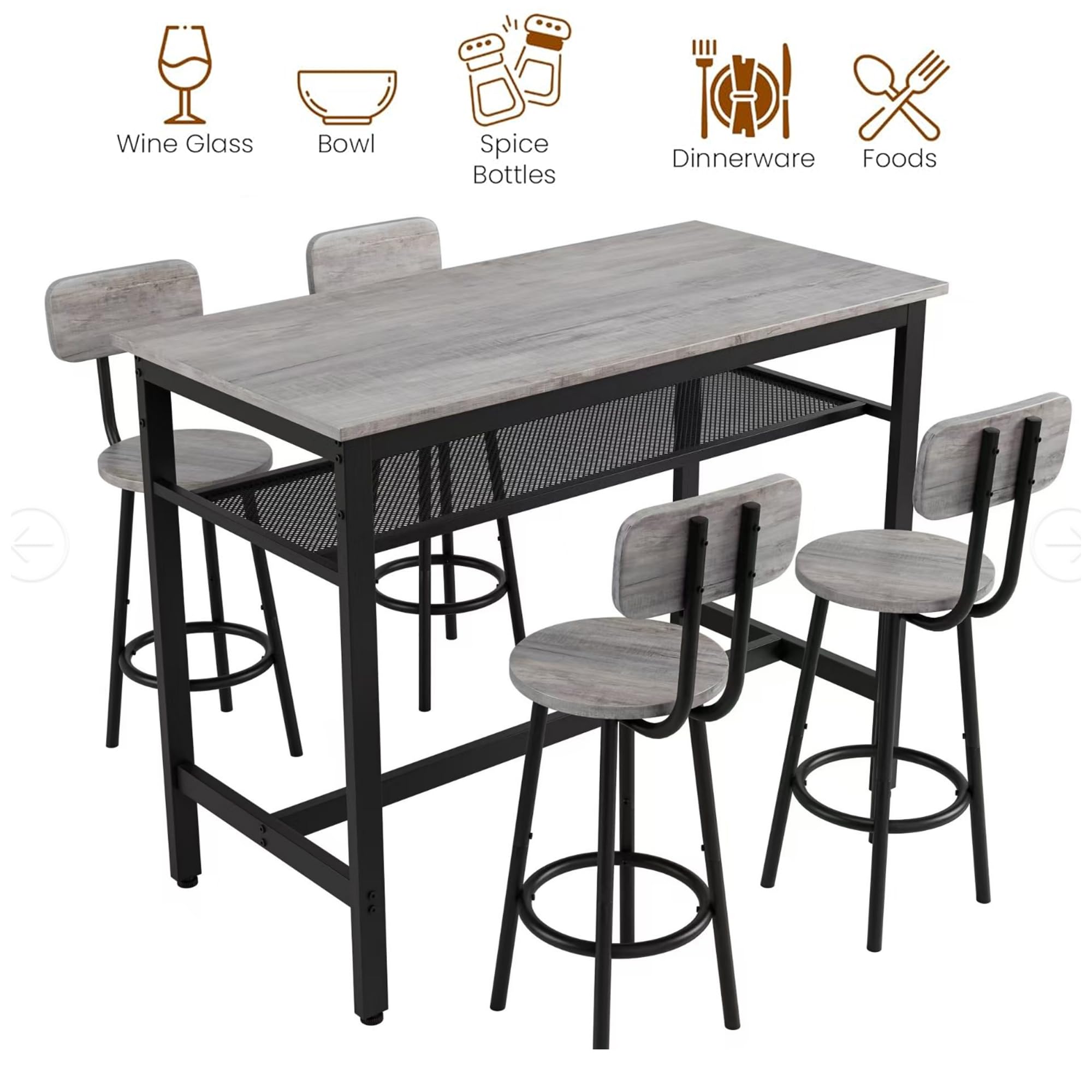 Wine Glass  
Bowl  
Spice Bottles  
Dinnerware  
Foods