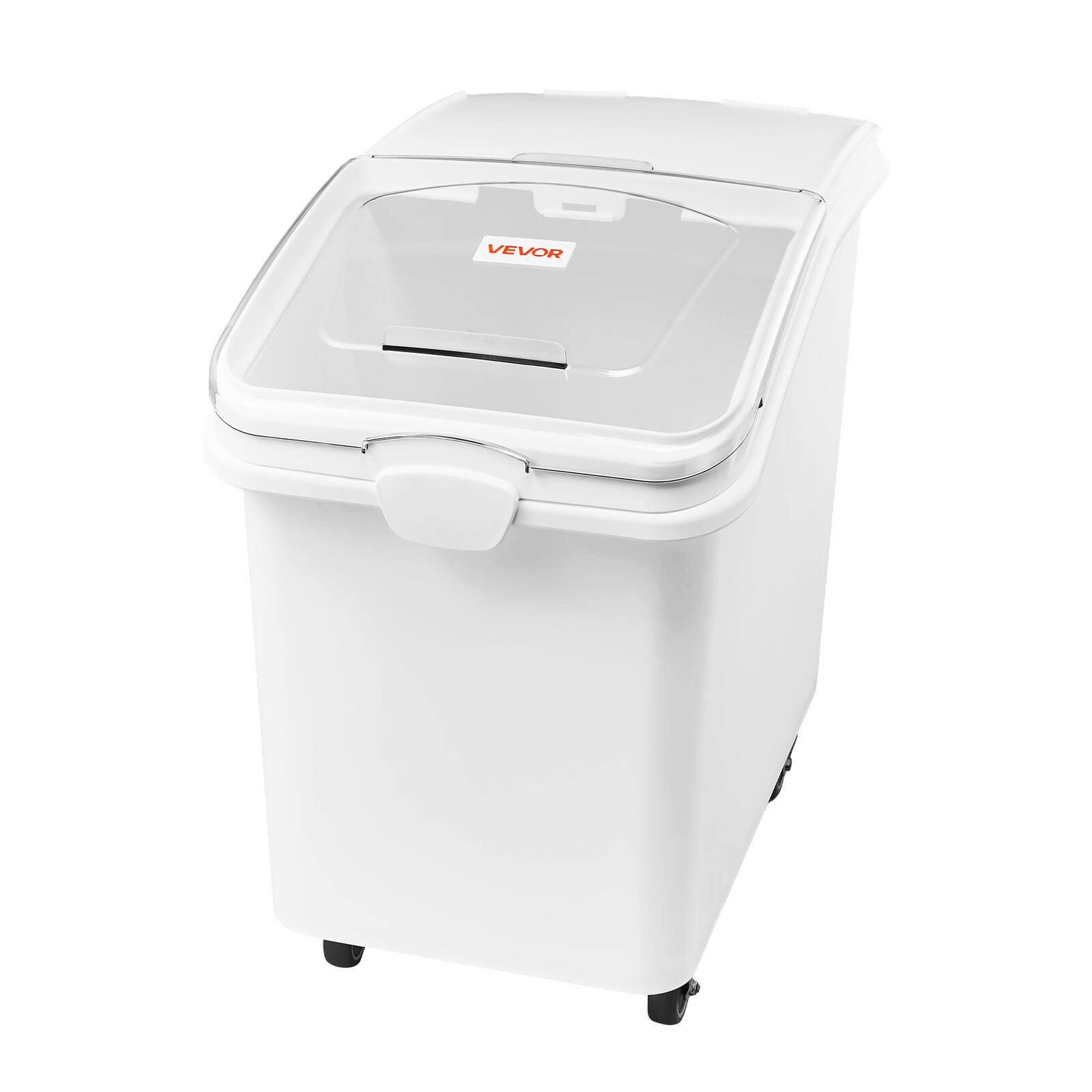 Alt View 5. VEVOR - Rice Storage Container 198 lbs/31.7 Gallons Dog Food Dispenser Bin, for Kitchen Pantry, 120L Large Grain Cereal Flour - White.
