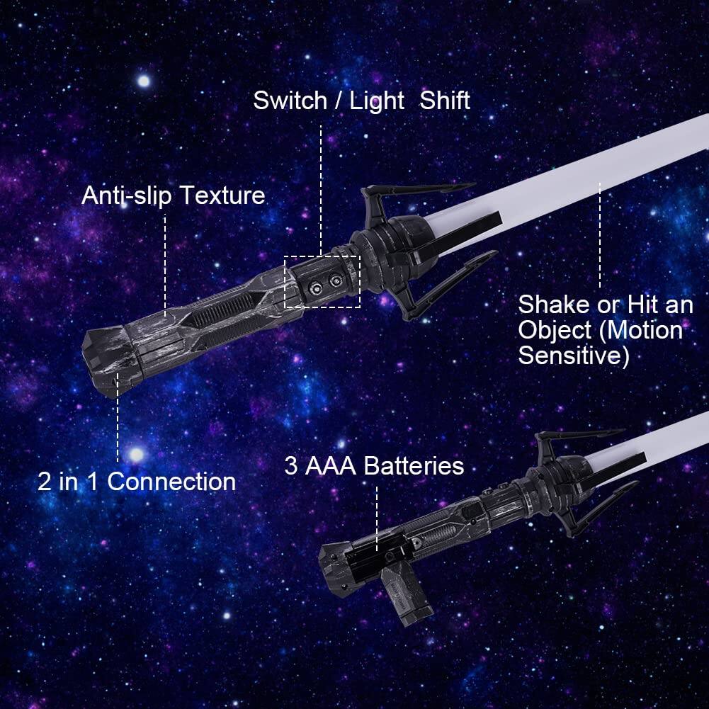- Switch / Light Shift
- Anti-slip Texture
- Shake or Hit an Object (Motion Sensitive)
- 2 in 1 Connection
- 3 AAA Batteries