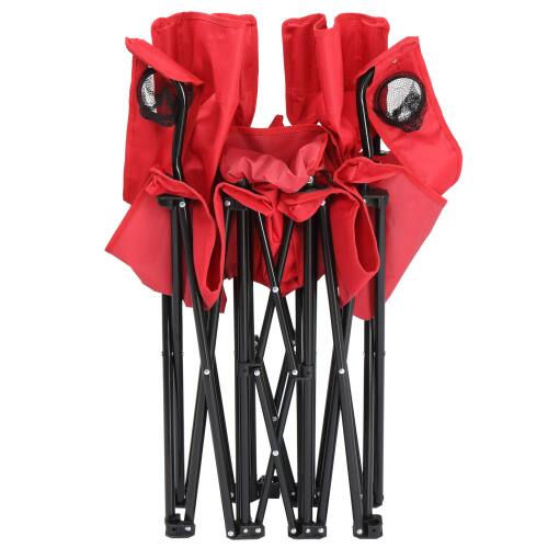 Alt View 8. Winado - Folding Beach Chairs with Umbrella, 2-Camping Chairs with Canopy, Cooler Fold-Up Table, Carrying Bag for Adults Outdoor - Red.