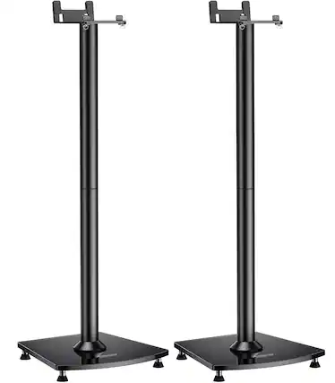 Front. ErgoAV - Sonos Speaker Stands - Fixed Height - Black.