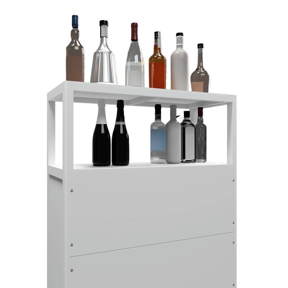 Alt View 2. Kadyn - White Large Capacity Bamboo Storage Cabinet Furniture for Bathroom Living Room Bathroom Bamboo Storage Cabinet - White.