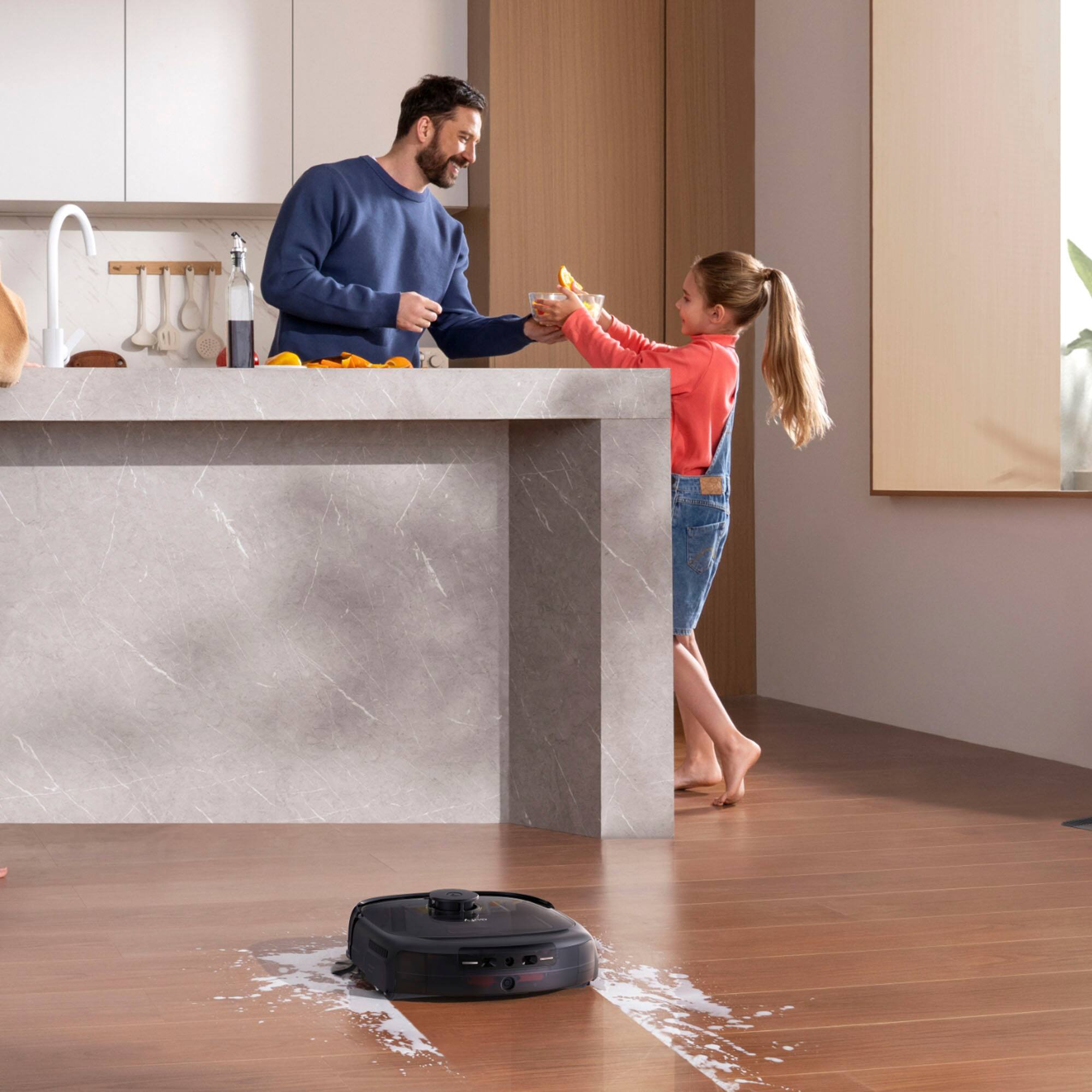 Alt View 7. eufy - Robot Vacuum Omni E28 and Roller Mop with Faster Self-Cleaning, Detangle Brush, Portable Carpet Cleaner, Edge Cleaning - Black.