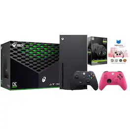 Xbox Series X 1TB Disc Console with Extra Controller, Charge Dock and MightySkins Code Bundle