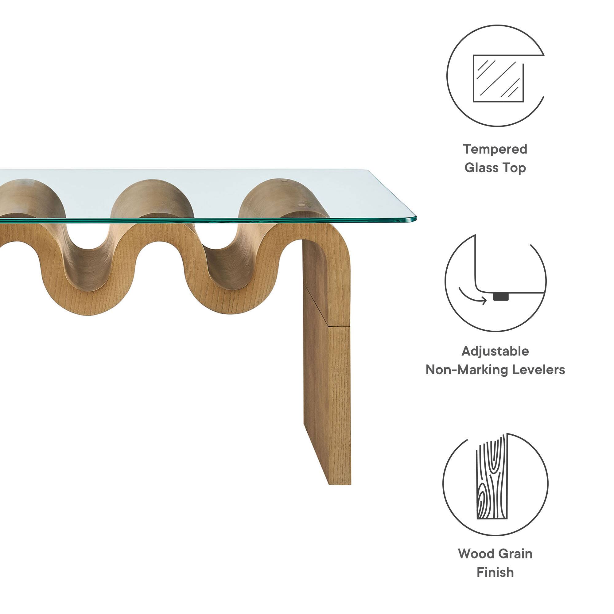 Tempered Glass Top  
Adjustable Non-Marking Levelers  
Wood Grain Finish