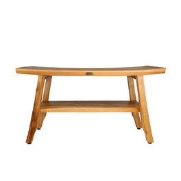 EcoDecors - 34 Inch Satori Natural Teak Waterproof Teak Wood Shower Bench - EarthyTeak