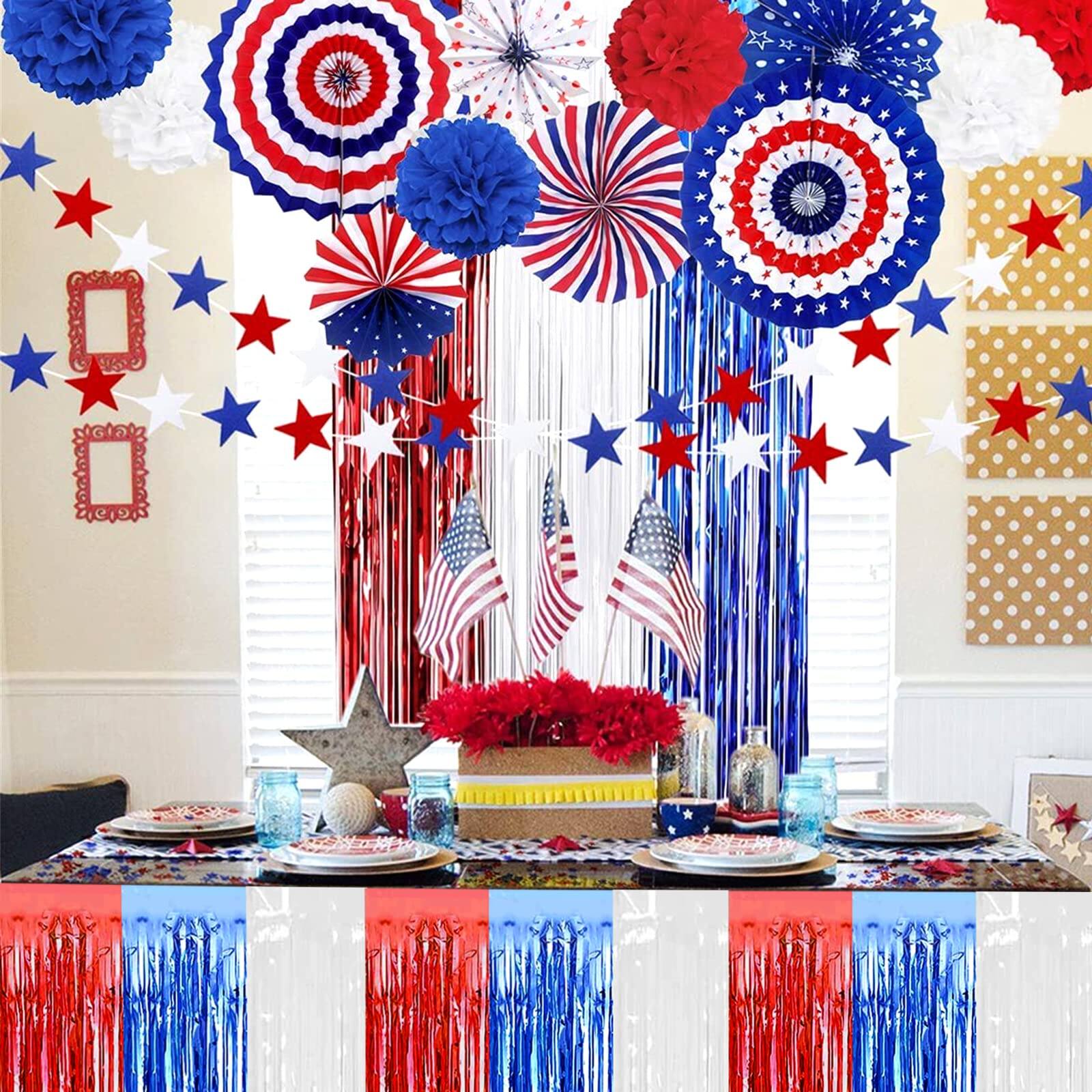 Dapper Styles Inch Metallic Foil Fringe Tinsel Table Skirts For ...