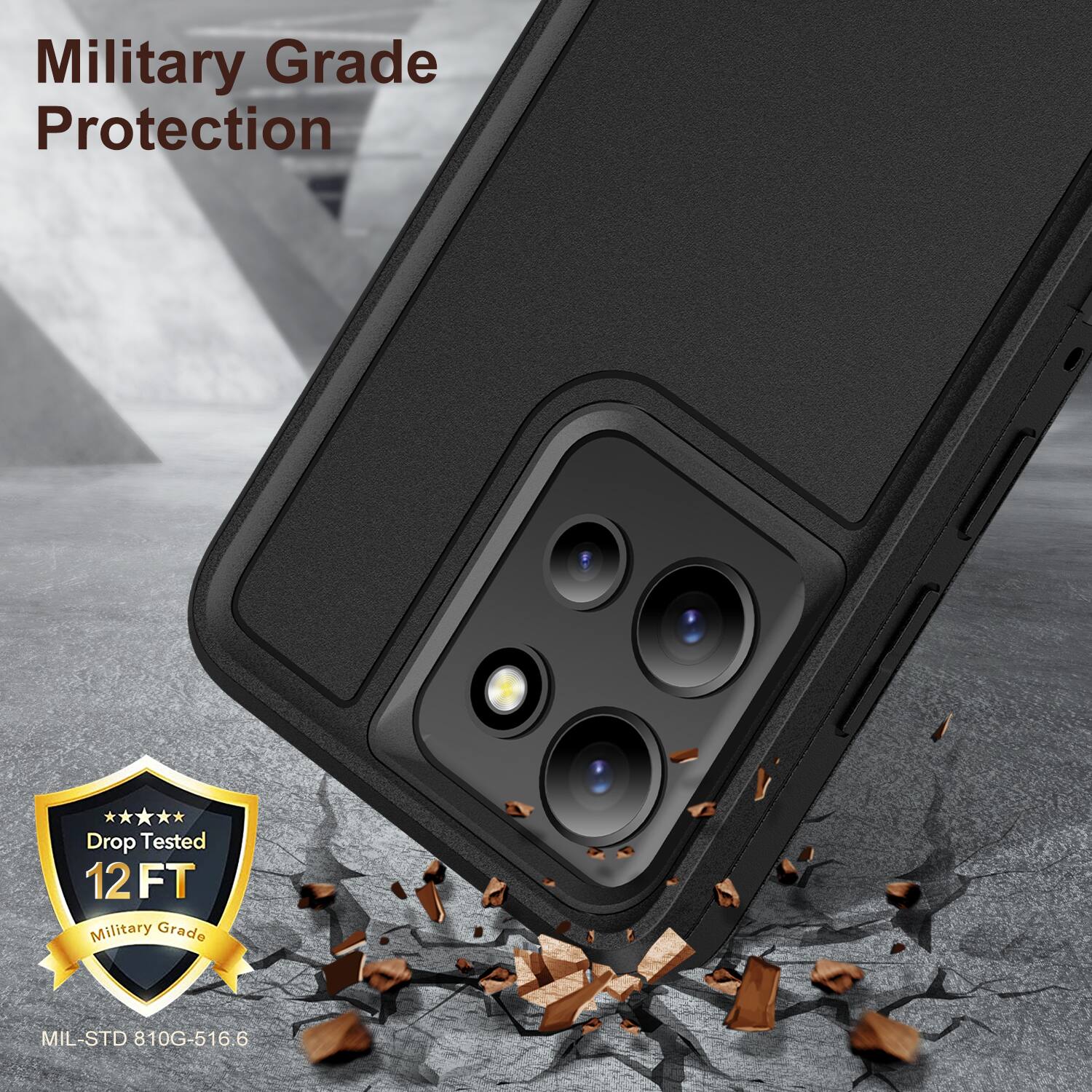 Military Grade Protection  
Drop Tested 12 FT  
Military Grade MIL-STD 810G-516.6