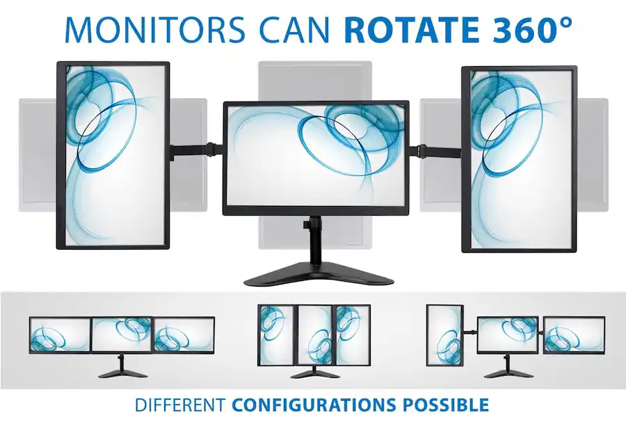 Cnet Optimal Monitor Configurations Mount It! Freestanding Triple Monitor Desk Stand for 19″–27″ Screens ...