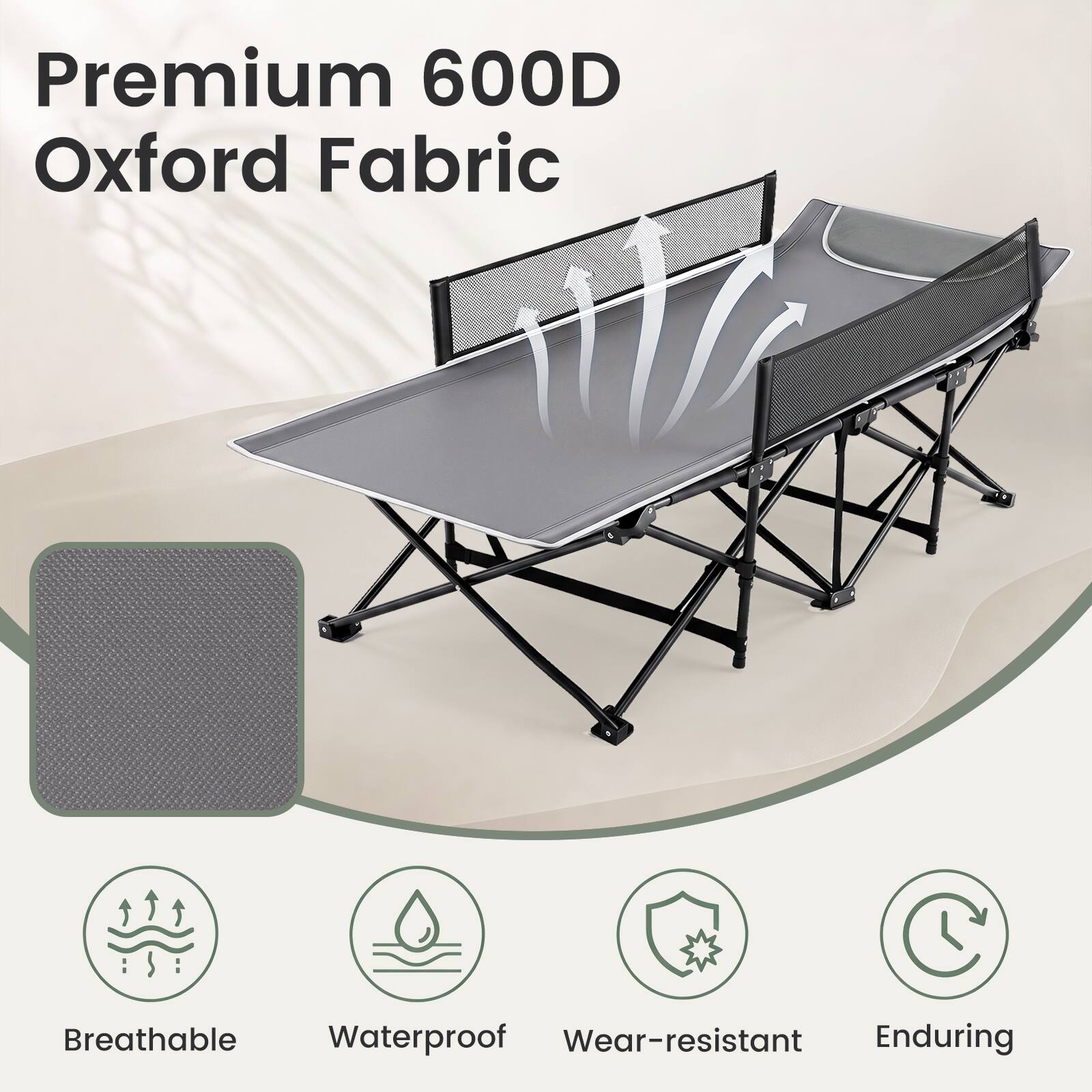 Premium 600D Oxford Fabric

- Breathable
- Waterproof
- Wear-resistant
- Enduring