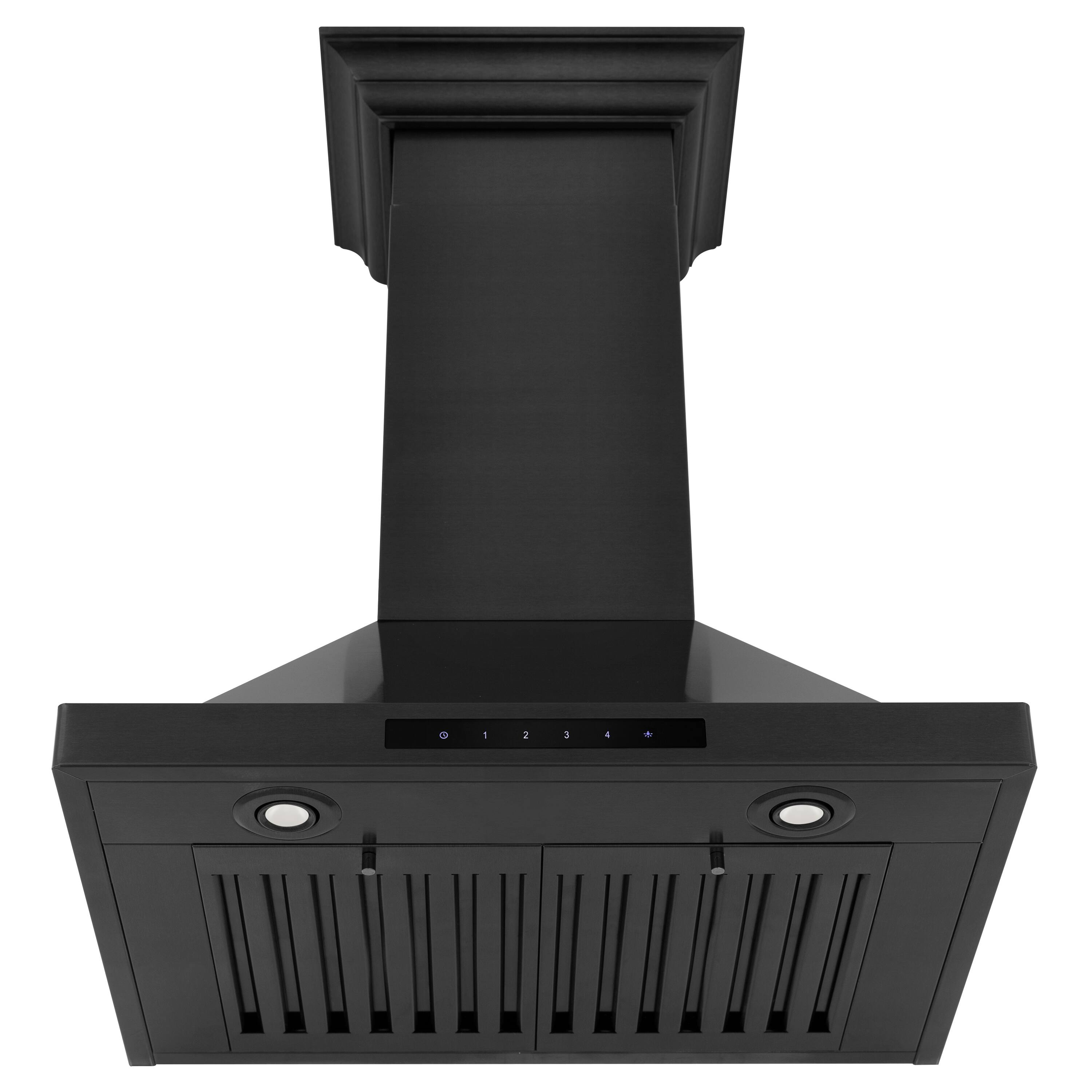 Back. ZLINE - ZLINE 24" Convertible Vent Wall Mount Range Hood in Black Stainless Steel with Crown Molding (BSKBNCRN-24) - Black Stainless Steel.