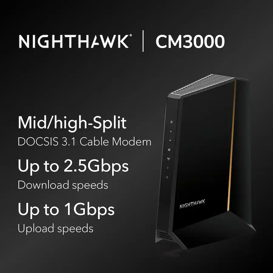 Cm3500 Router NETGEAR CM3000 100NAR Nighthawk CM3000 DOCSIS 3.1 Mid/high Split Cable ...