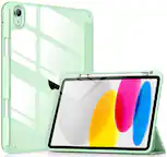 Front. DTTO - Case for iPad (A16) 11-inch 2025 and iPad 10th Generation 10.9 Inch 2022, Clear Back and TPU Shockproof Frame Cover - light Green.