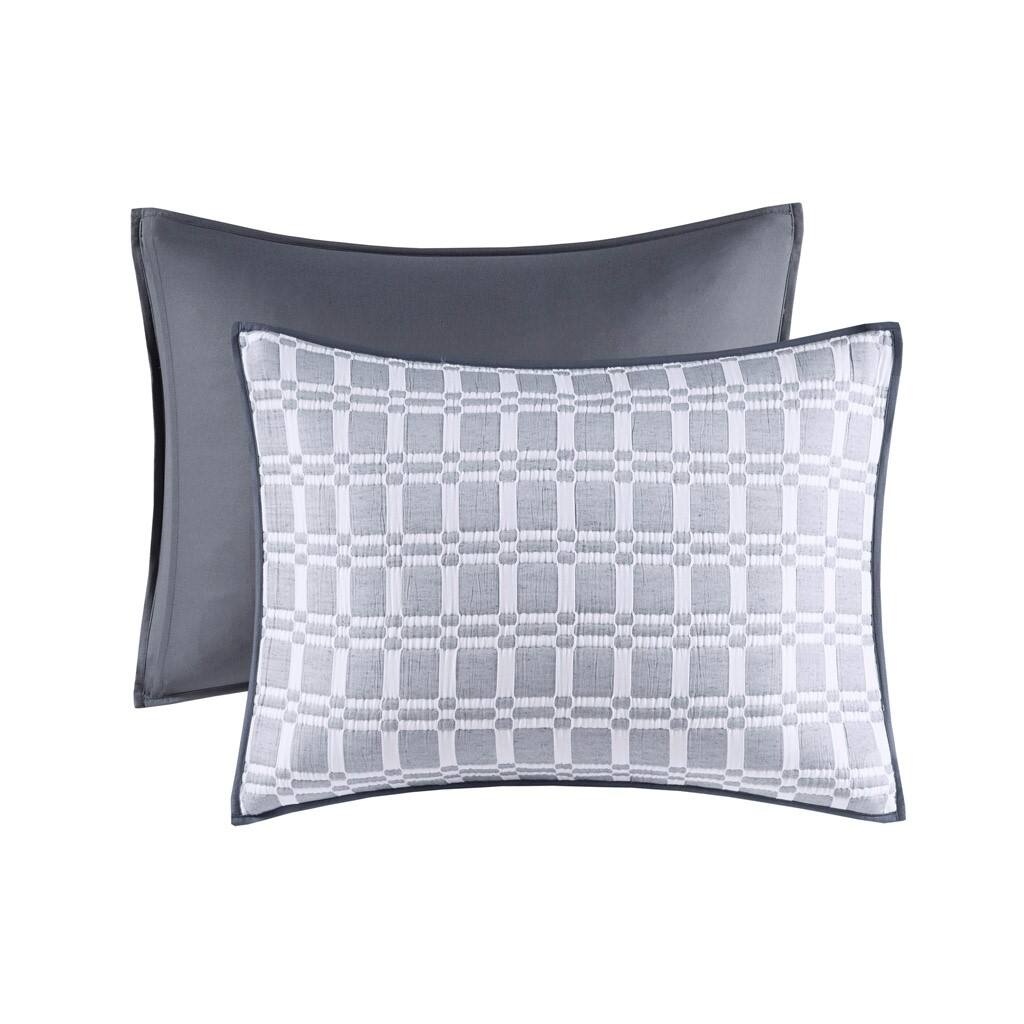 Alt View 4. Gracie Mills - Gracie Mills Jefferey Reversible Matelasse 3-Piece Coverlet Set - Grey.