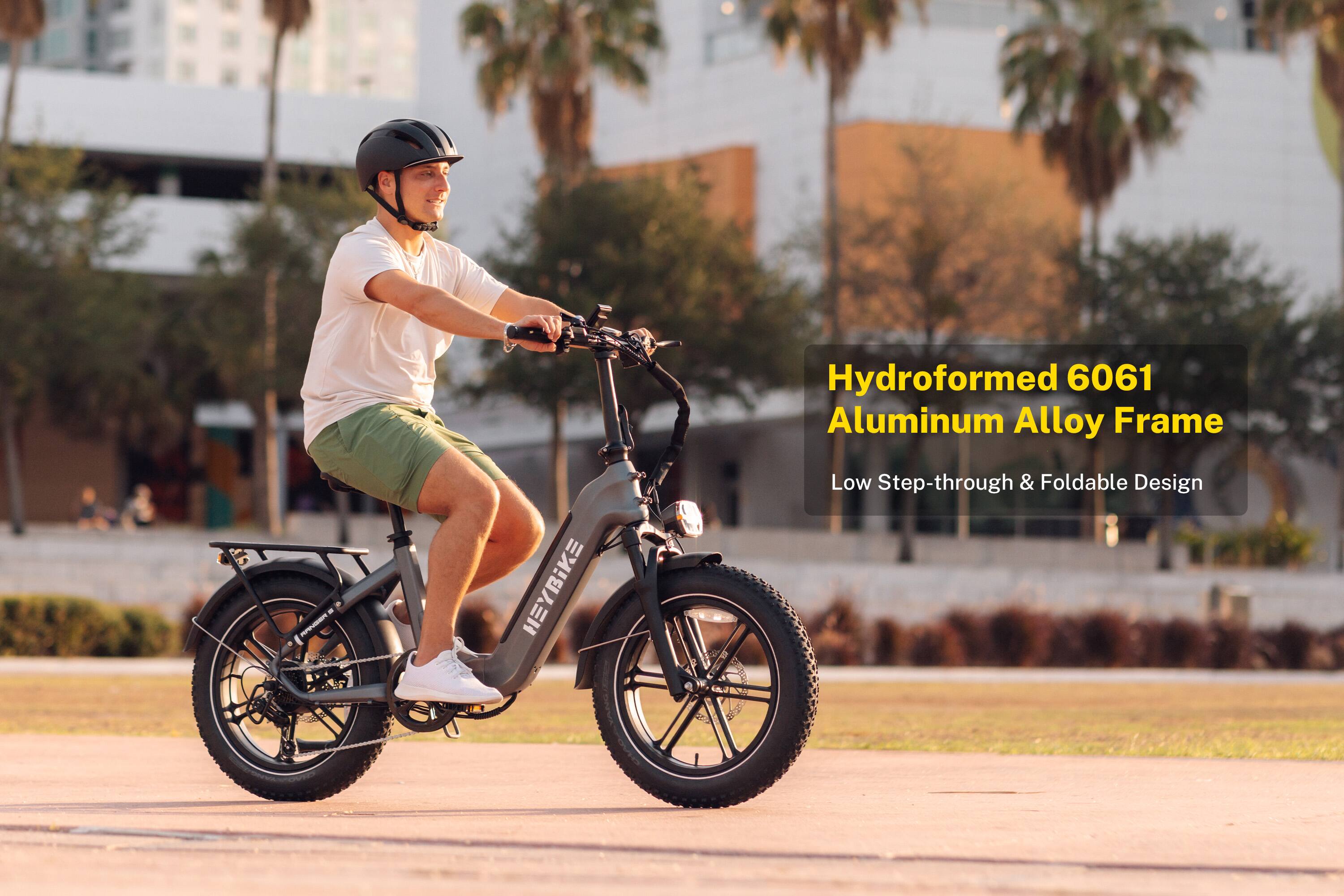 Hydroformed 6061 Aluminum Alloy Frame Low Step-through & Foldable Design