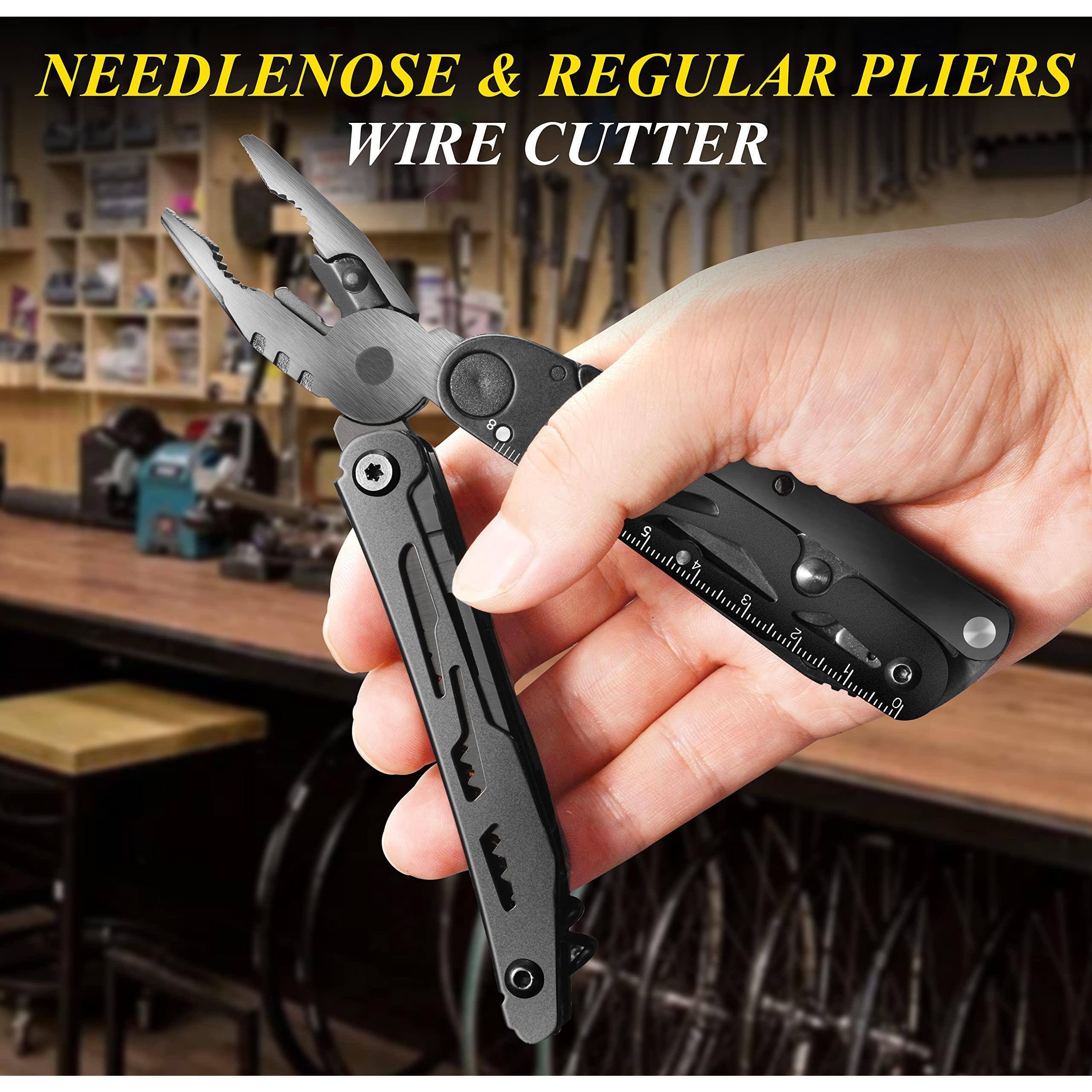 Multitool Gift Set for Men Dad Him, 3-in-1 EDC Survival Kit with 14 in1 Multi-Pliers, Pocket Knife Tactical Pen | Premium Military-Grade Multi Tools for Camping, Car, Father's Day, Dad Gifts