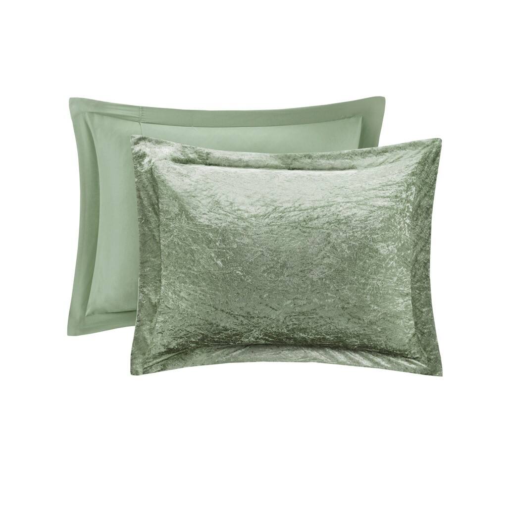 Alt View 4. Gracie Mills - Gracie Mills Andrea Velvet Comforter Set with Throw Pillow - Green.