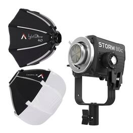 Aputure - STORM 80c Black Point Source Fixture and Light Dome 40 Softbox Bundle