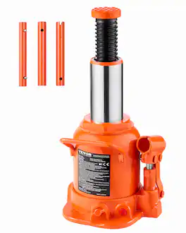 VEVOR - Hydraulic Bottle Jack, 20 Ton/44092 lbs Welded Bottle Jack with 6.69''-12.6'' Lifting Range & 3-Section Long Handle - Orange