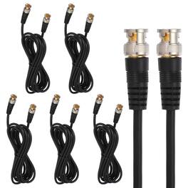 Unique Bargains - 5pcs BNC Male to BNC Male Coaxial Cable 3m RG59 75-3 for DVR CCTV Camera Monitor - Black