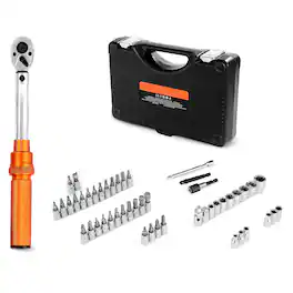 LOVMOR - Click Torque Wrench Set 1 4 Inch Drive 72 Tooth Dual Direction Adjustable Design