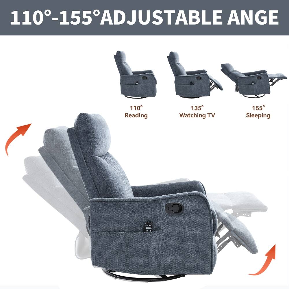 110-155° ADJUSTABLE ANGLE

110° Reading
135° Watching TV
155° Sleeping