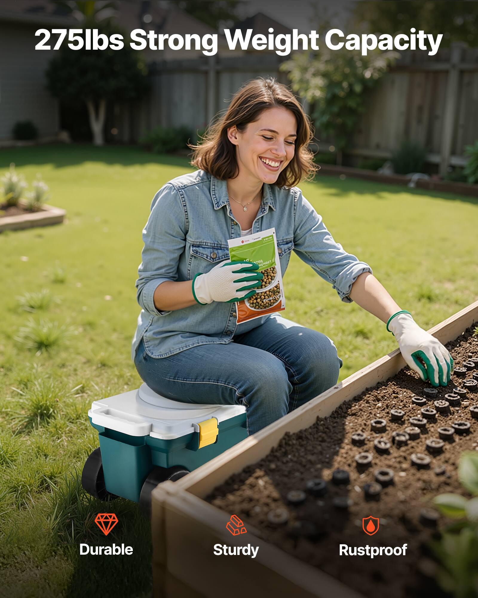 275lbs Strong Weight Capacity, Durable, Sturdy, Rustproof