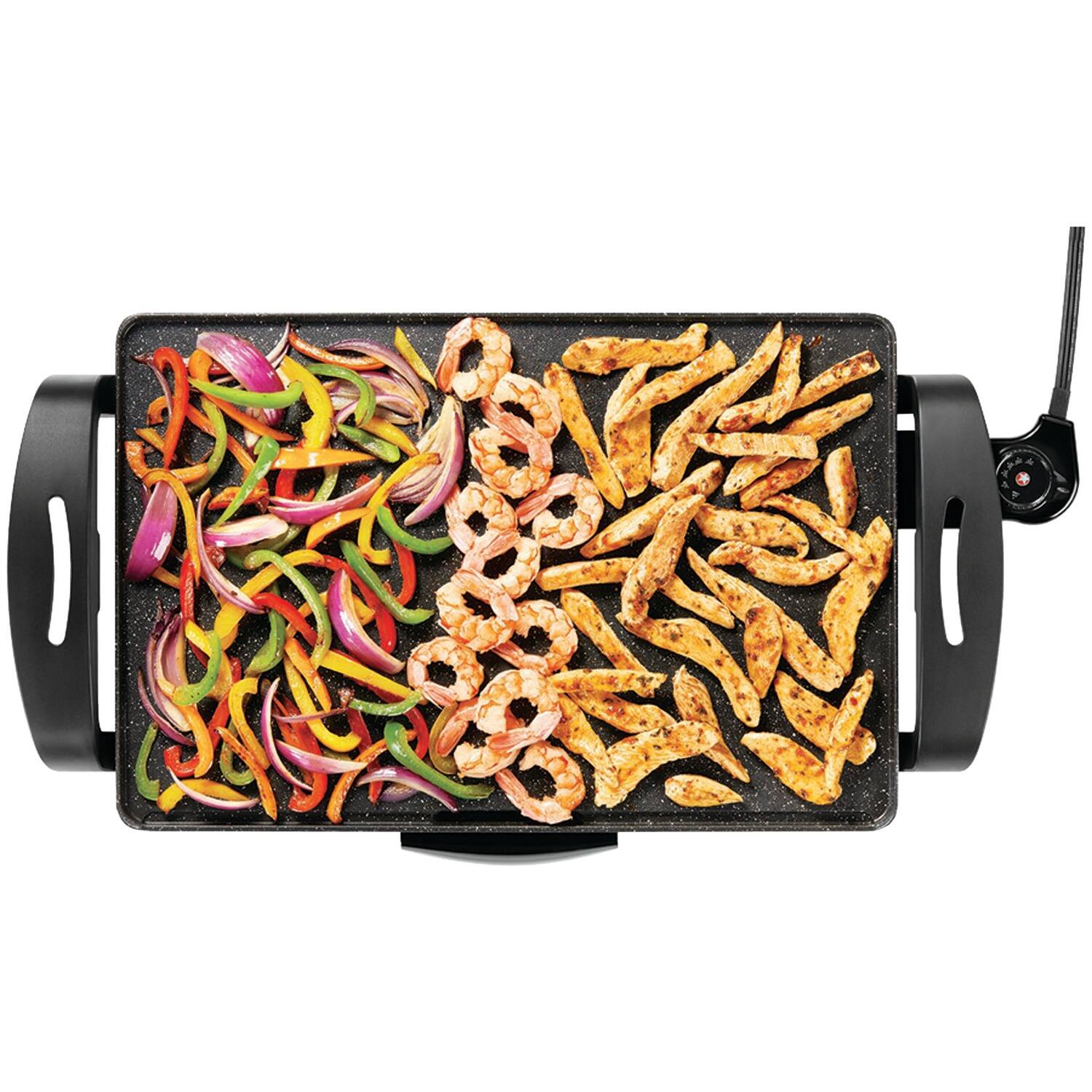 Back. THE ROCK by Starfrit - The Rock By Starfrit 024402-002-0000 19-in. X 13"-in. Electric Griddle - black.