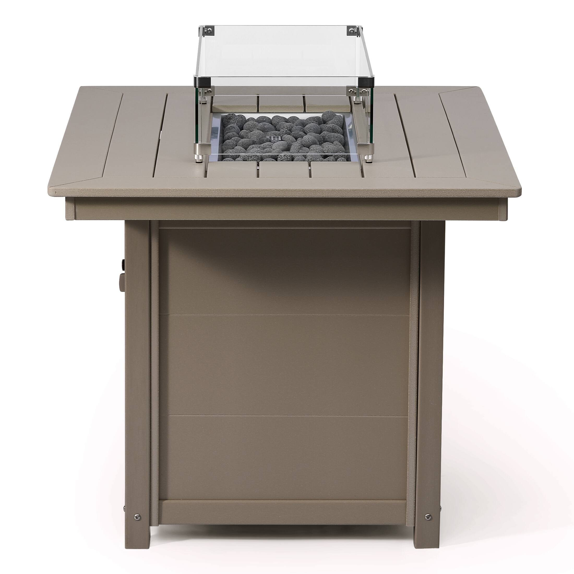 Alt View 1. WestinTrends - WestinTrends Helios 46" Modern Outdoor Patio Gas Propane Rectangular Fire Pit Table - Weathered Wood.