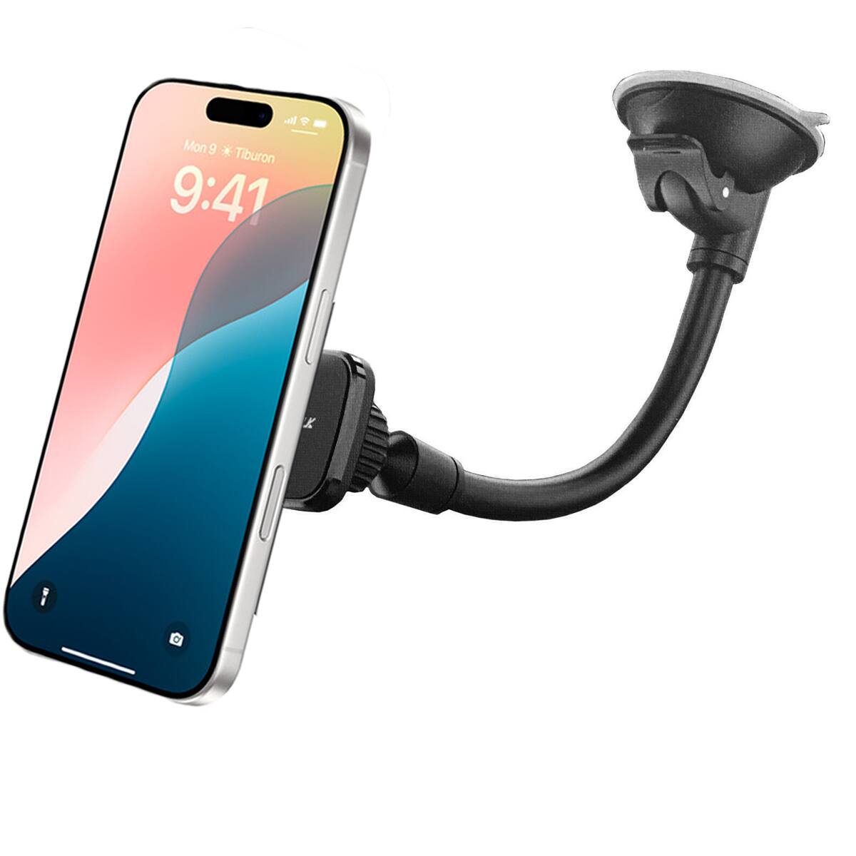 Esoulk - Universal Long Neck Car Dashboard Magnetic Phone Holder Mount - Black