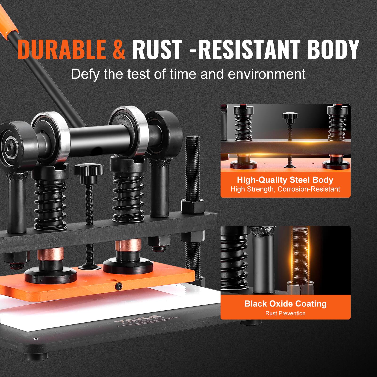DURABLE & RUST-RESISTANT BODY  
Defy the test of time and environment  

High-Quality Steel Body  
High Strength, Corrosion-Resistant  

Black Oxide Coating  
Rust Prevention